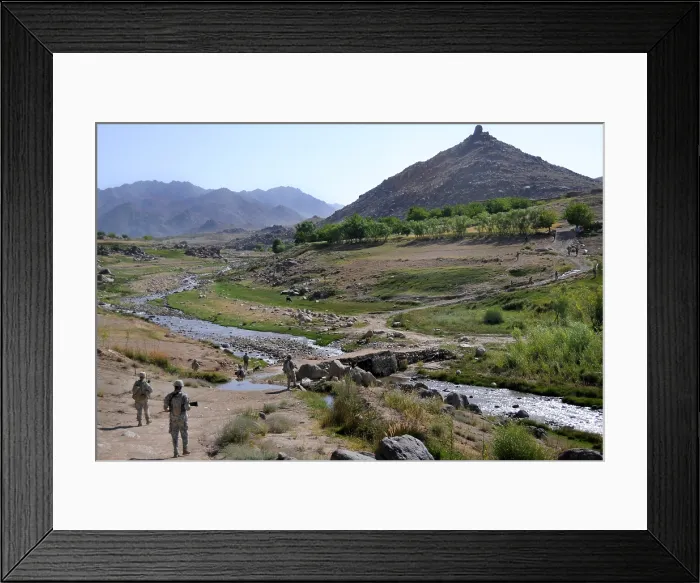 Framed Print : U. S. Army soldiers patrol near their forward operating base in Zabul province Afghanistan June 18 2010. Photo by:Everett Collection(BSLOC_2011_6_65)