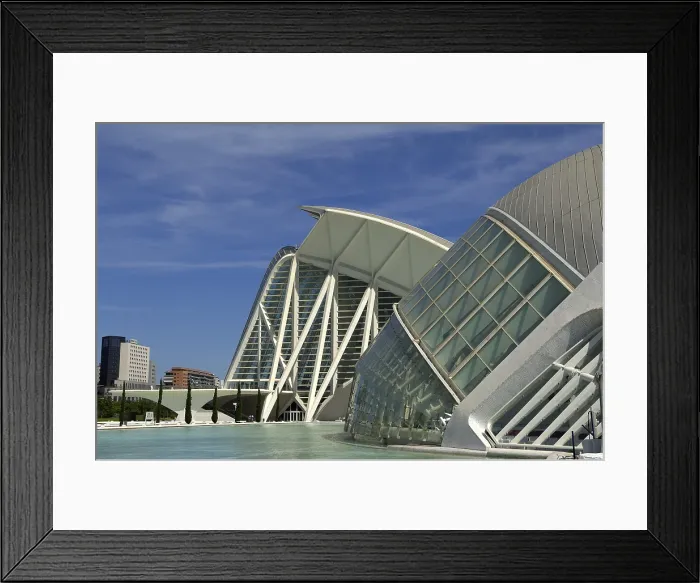 Framed Print : SPAIN. Valencia. City of Arts and Sciences. L'Hemisfric (foreground, 1998) and the Prince Felipe Science Museum (2000), buildings by Santiago Calatrava Framed Print : SPAIN. Valencia. City of Arts and Sciences. L'Hemisfric (foreground, 1998) and the Prince Felipe Science Museum (2000), buildings by Santiago Calatrava
