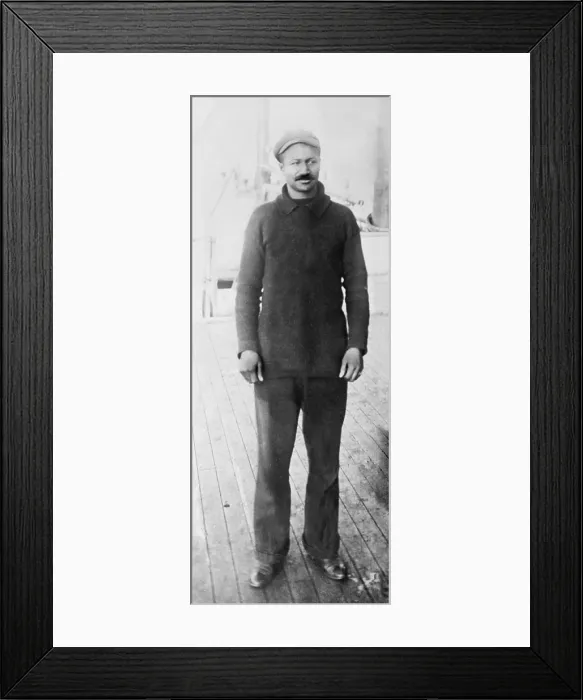 Framed Print : Matthew Henson (1866-1955), African American member of Robert Peary's Arctic exploration team, on the deck of the expedition ship, 'Roosevelt' in 1906