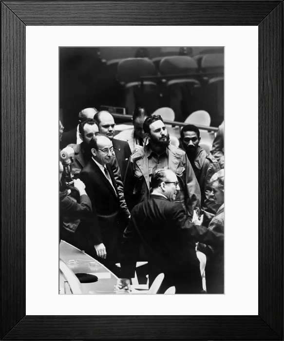 Framed Print : Fidel Castro, President of Cuba, at a meeting of the United Nations General Assembly, Sept. 22, 1960
