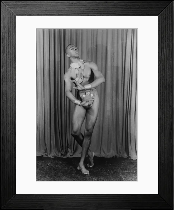 Framed Print : Geoffrey Holder (b. 1930), Trinidadian actor and dancer, in 1954. His films include DR DOLITTLE 1967, LIVE AND LET DIE 1973, and ANNIE 1982