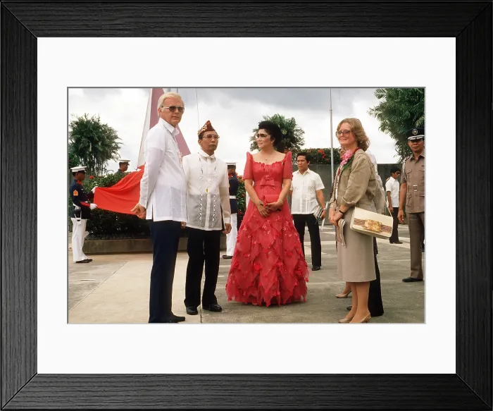 Framed Print : President Ferdinand and Imelda Marcos with U.S. Ambassador to the Philippines Stephen W Framed Print : President Ferdinand and Imelda Marcos with U.S. Ambassador to the Philippines Stephen W