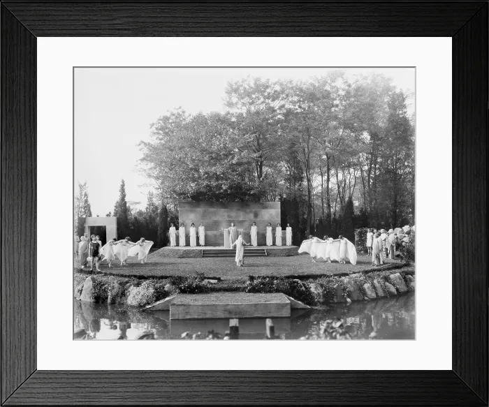 Framed Print : Outdoor modern dance performance with dancers in classical drapery, in Long Island, New York. Photo by Frances Benjamin Johnston, ca. 1910 Framed Print : Outdoor modern dance performance with dancers in classical drapery, in Long Island, New York. Photo by Frances Benjamin Johnston, ca. 1910
