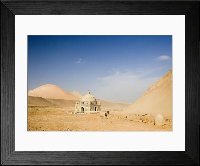 Framed Print : CHINA. Turfan. The Silk Road. Bezeklik Thousand Buddha Caves complex (5th-9th c.). The road. AISA / Everett Collection**US SALES ONLY**