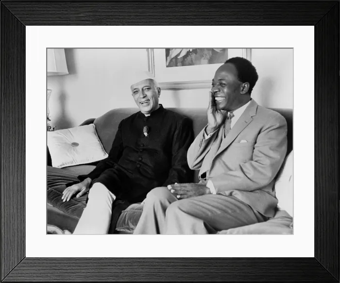 Framed Print : Indian Prime Minister Nehru and Ghana Premier Nkrumah at the Hotel Carlyle, New York City in 1960 Framed Print : Indian Prime Minister Nehru and Ghana Premier Nkrumah at the Hotel Carlyle, New York City in 1960