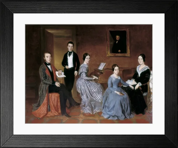 Framed Print : ESPALTER Y RULL, Joaquin (1809-1880). The Flaquer Family. 1845. Romanticism. Oil on canvas. SPAIN. Madrid. Museo Nacional del Romanticismo