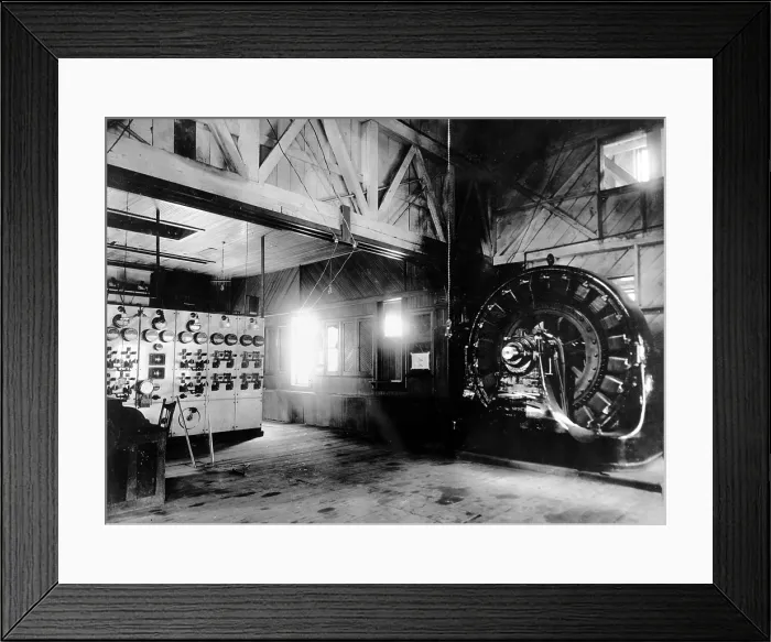 Framed Print : Electricty. Westinghouse AC generator. The world's first single-phase AC power transmission system. Built by Nikola Tesla and George Westinghouse Framed Print : Electricty. Westinghouse AC generator. The world's first single-phase AC power transmission system. Built by Nikola Tesla and George Westinghouse