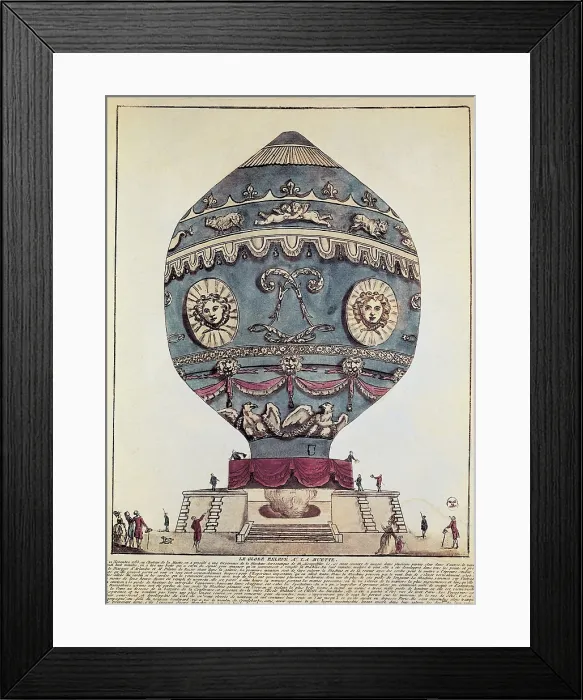 Framed Print : Air balloon of the brothers Jacques-tienne and Joseph-Michel Montgolfier