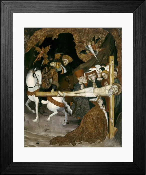 Framed Print : Crucifixion of Saint Andrew. 1416-1418. International gothic. Tempera on wood. SPAIN. Vic. Vic Episcopal Museum. Proc: SPAIN. Gurb