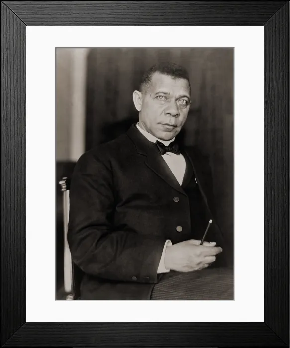 Framed Print : Booker T. Washington (1856-1915), became the head of Tuskegee Normal and Industrial Institute in 1881, when it had only two buildings Framed Print : Booker T. Washington (1856-1915), became the head of Tuskegee Normal and Industrial Institute in 1881, when it had only two buildings