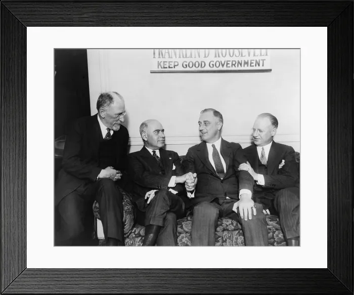 Framed Print : Newly elected Governor of New York, Franklin Roosevelt with his Democratic allies. Left to right: Henry Morgenthal; Herbert Lehman, the Lieutenant Governor; Franklin D Framed Print : Newly elected Governor of New York, Franklin Roosevelt with his Democratic allies. Left to right: Henry Morgenthal; Herbert Lehman, the Lieutenant Governor; Franklin D