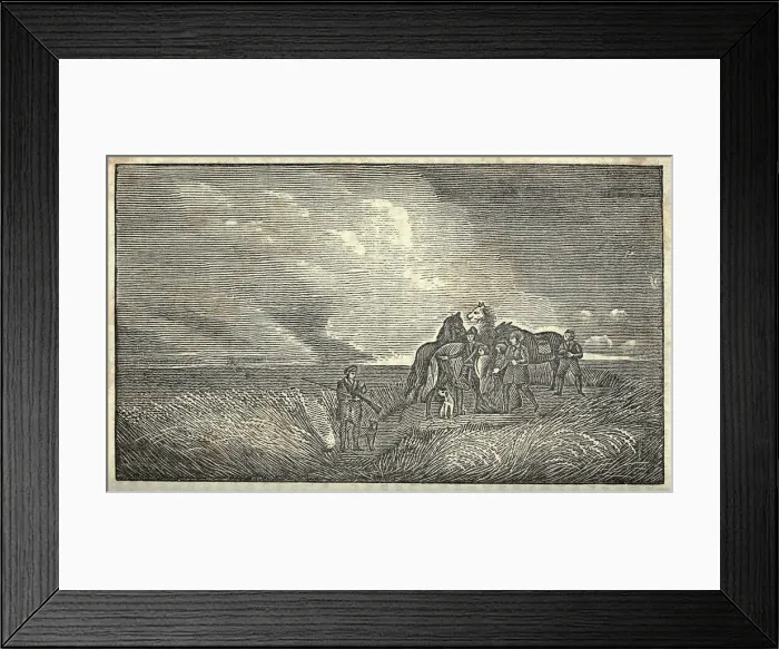 Framed Print : Illustration of Lewis and Clark's expedition from 1803-6. Explorers with horses on the Great Plains
