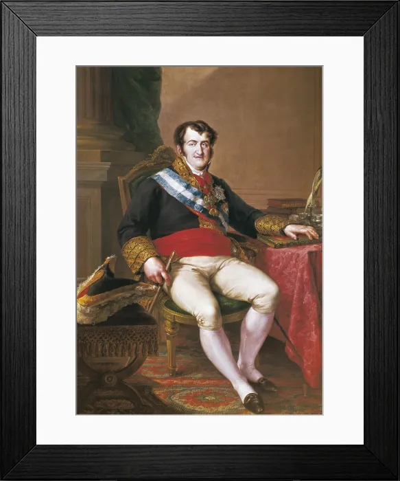 Framed Print : LOPEZ Y PORTAnA, Vicente (1772-1850). Fernando VII. beg. 19th c. Oil on canvas. SPAIN. Madrid. Banco de Espana (Bank of Spain) Collection