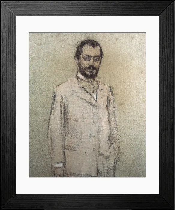 Framed Print : CASAS i CARBO, Ramon (1866-1932). Portrait of Josep Puig i Cadafalch. 1899 - 1905. Charcoal and pastel on paper. Modernism. Drawing. SPAIN. Barcelona Framed Print : CASAS i CARBO, Ramon (1866-1932). Portrait of Josep Puig i Cadafalch. 1899 - 1905. Charcoal and pastel on paper. Modernism. Drawing. SPAIN. Barcelona