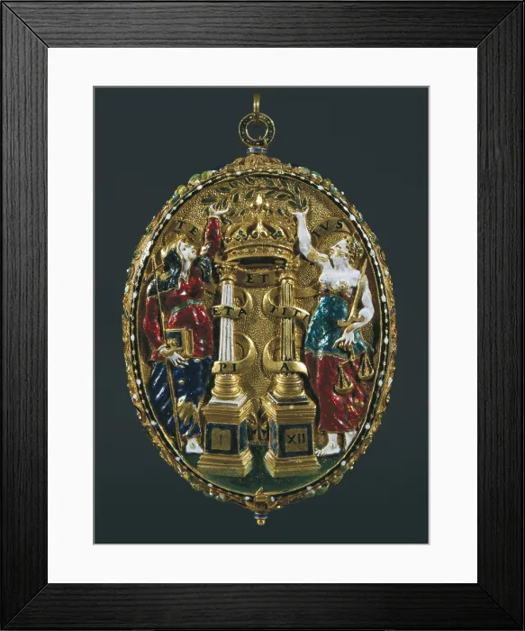 Framed Print : Photo frame. 16th c. Renaissance art. Jewelry. AUSTRIA. Vienna. Kunsthistorisches Museum Vienna (Museum of Art History)
