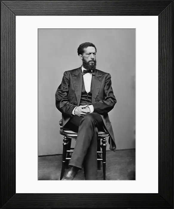 Framed Print : John Mercer Langston (1829-1897), son of a white Virginia planter and a slave mother, was freed as a young child and educated, graduating from Oberlin College in 1849