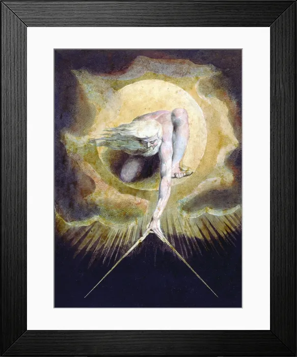 Framed Print : Ancient of Days from the frontispiece for William Blake's (1757-1827) book Europe: A Prophesy, published in 1794