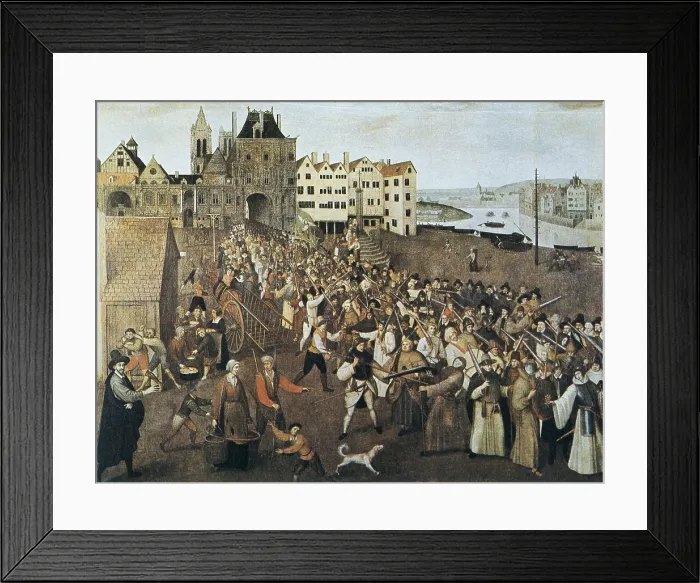 Framed Print : Procession of the Holy League Leaving the Saint-Jean Arch in1590 or 1593 Framed Print : Procession of the Holy League Leaving the Saint-Jean Arch in1590 or 1593