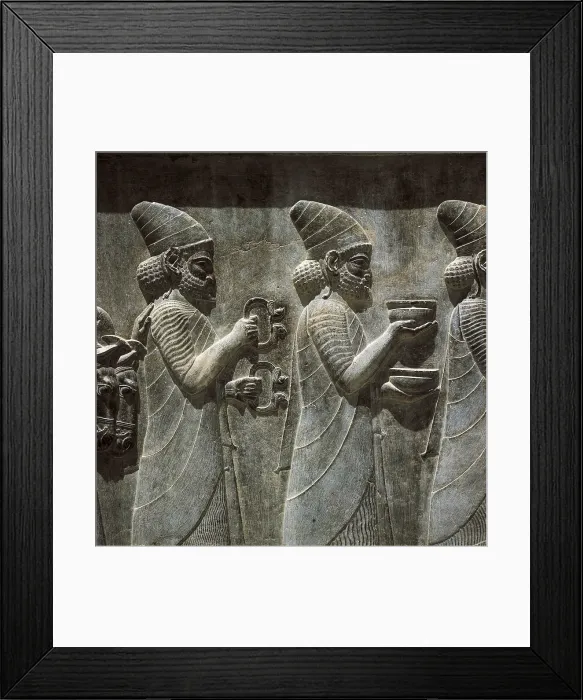 Framed Print : IRAN. Persepolis. Apadana or Audience Hall of Darius I.. Cortge of Babylonians delivering to the king vases full of gold and silver Framed Print : IRAN. Persepolis. Apadana or Audience Hall of Darius I.. Cortge of Babylonians delivering to the king vases full of gold and silver