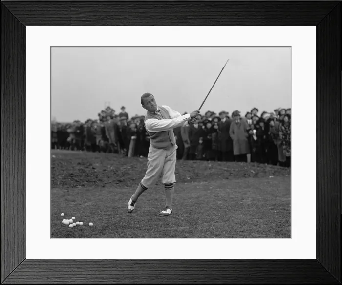 Framed Print : Gene Sarazen (1902-1999), famous golfer at the beginning of his long career. 1922 photo of Sarazen on Washington, D.C. Area golf course