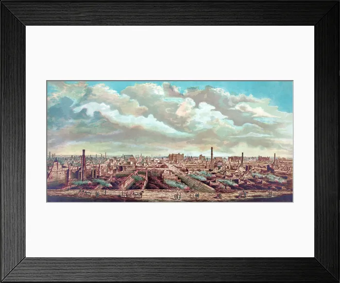Framed Print : Chicago. The City of Chicago after the fire. watercolor ca. 1871