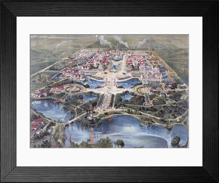 Framed Print : Bird's eye view of the Pan-American exposition, Buffalo, May 1 to November 1, 1901. color lithograph, 1900