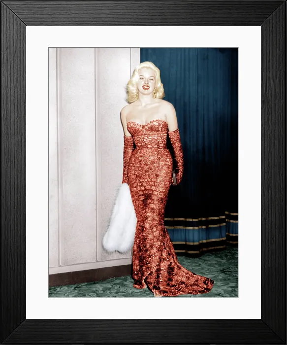 Framed Print : AN ALLIGATOR NAMED DAISY, Diana Dors, attending movie premiere at the Odeon, Marble Arch, 1955