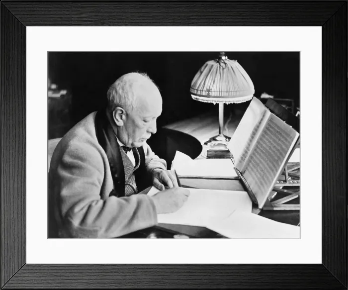 Framed Print : Richard Strauss (1864-1949), German composer writing music in his 80's Framed Print : Richard Strauss (1864-1949), German composer writing music in his 80's