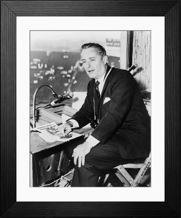 Framed Print : Curt Gowdy, sportscaster and voice of the Boston Red Sox. He covered nationally-televised sports for NBC Sports in the 1960s and 1970s Framed Print : Curt Gowdy, sportscaster and voice of the Boston Red Sox. He covered nationally-televised sports for NBC Sports in the 1960s and 1970s
