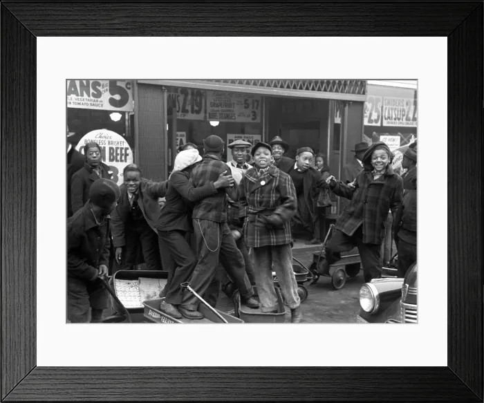 Framed Print : Negro boys like to clown before the camera, Chicago, Illinois. Lee Russell photograph, 1941