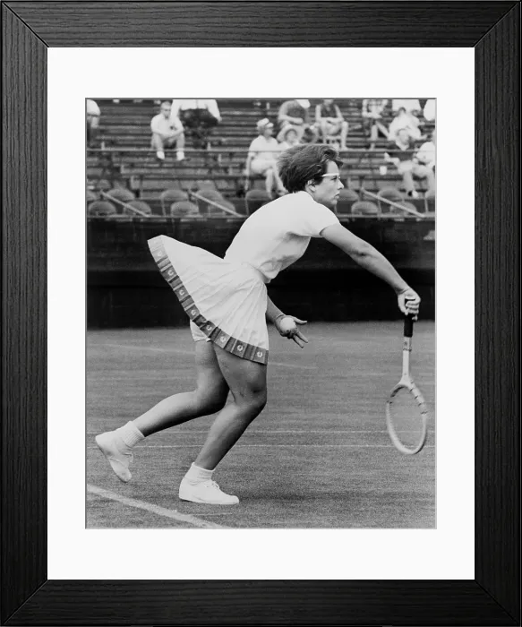 Framed Print : 18 year old Billie Jean Moffitt playing tennis at South Orange, New Jersey, in 1962. Moffitt married Lawrence King in 1965, and changed her name Billie Jean King Framed Print : 18 year old Billie Jean Moffitt playing tennis at South Orange, New Jersey, in 1962. Moffitt married Lawrence King in 1965, and changed her name Billie Jean King