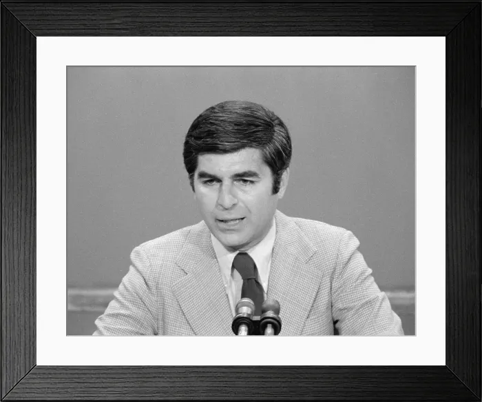 Framed Print : Michael Dukakis, then governor of Massachusetts speaking at the 1976 Democratic National Convention