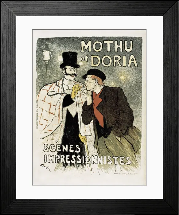 Framed Print : STEINLEN, Theophile Alexandre (1859-1923). Mothu and Doria'in impressionist scenes. 1893. Impressionism. Litography. Private Collection. - J