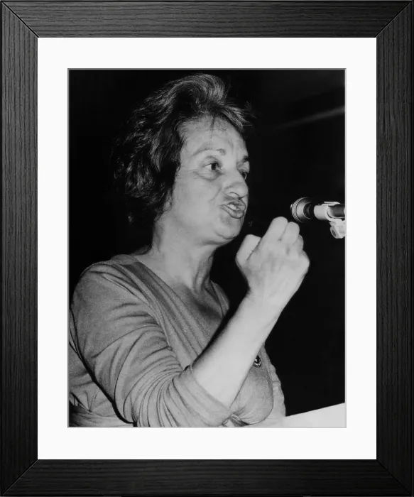 Framed Print : Feminist author Betty Friedan speaking at Congress on Sexism
