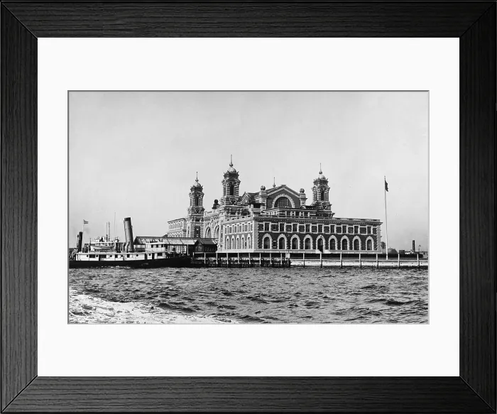 Framed Print : 1919 photo of main building of Ellis Island immigration reception station in New York Harbor Framed Print : 1919 photo of main building of Ellis Island immigration reception station in New York Harbor