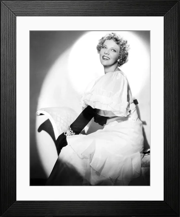 Framed Print : ENTER MADAME, Elissa Landi (modeling a white mousseline frock with brown velvet bow and gloves, by Travis Banton), 1935 Framed Print : ENTER MADAME, Elissa Landi (modeling a white mousseline frock with brown velvet bow and gloves, by Travis Banton), 1935