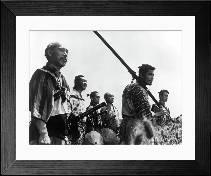 Framed Print : THE SEVEN SAMURAI, (aka SHICHININ NO SAMURAI) Takashi Shimura, Minoru Chiaki, Seiji Miyaguchi, Daisuke Kato, Toshiro Mifune, Isao Kimura (aka Ko Kimura), 1954