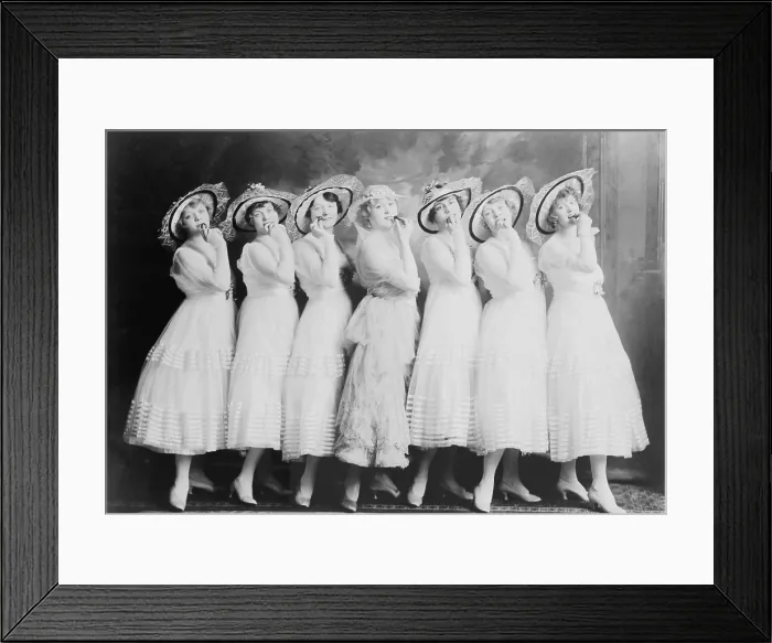 Framed Print : Seven Canary Cottage young women of the burlesque theater. 1916 Framed Print : Seven Canary Cottage young women of the burlesque theater. 1916