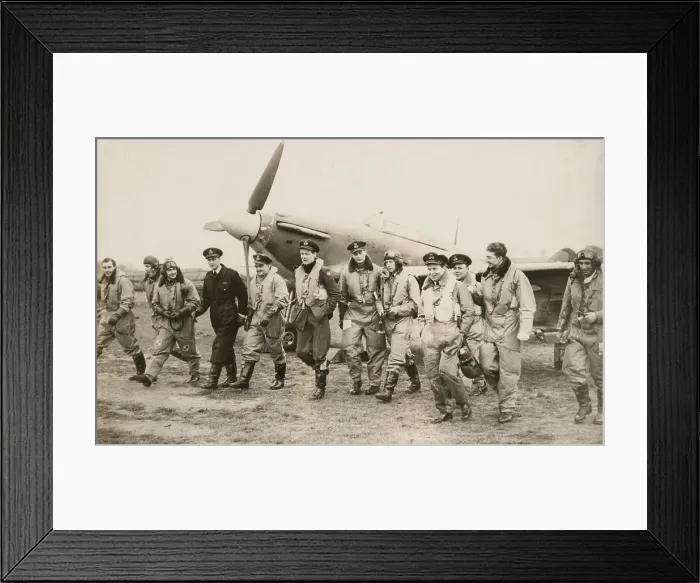 Framed Print : A Hawker Hurricane and 12 U.S. volunteers of Eagle Squadron in the R.A.F. prior to America's entry into World War II. in England, 1940 Framed Print : A Hawker Hurricane and 12 U.S. volunteers of Eagle Squadron in the R.A.F. prior to America's entry into World War II. in England, 1940