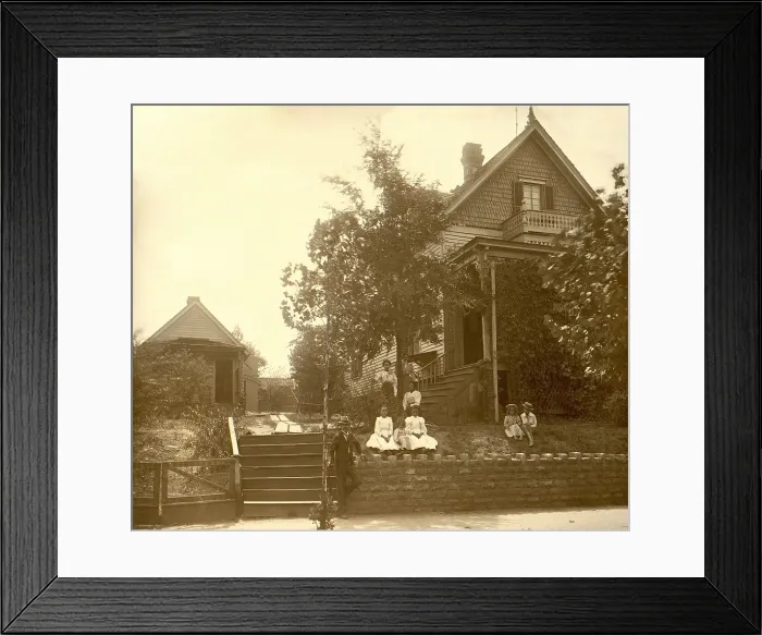 Framed Print : African Americans posed in front of their middle class home in Georgia, ca. 1899. Some urban blacks were able to prosper in spite of U.S. racial discrimination from 1890-1940