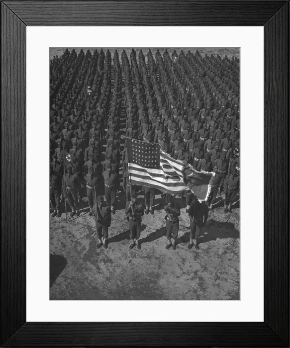 Framed Print : U.S. Army 41st Engineers on parade ground at Fort Bragg, North Carolina, March 1942