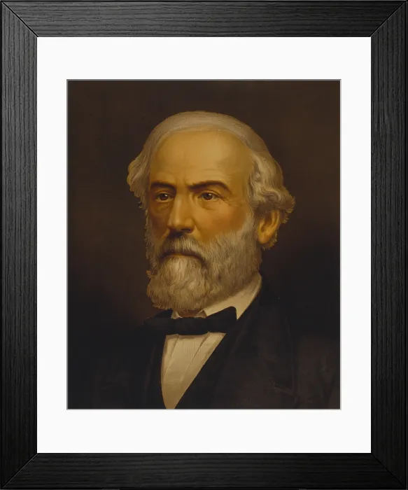 Framed Print : Robert Edward Lee (1807-1870), Commander of the armies of the Confederate States of America. Lithograph ca. 1880