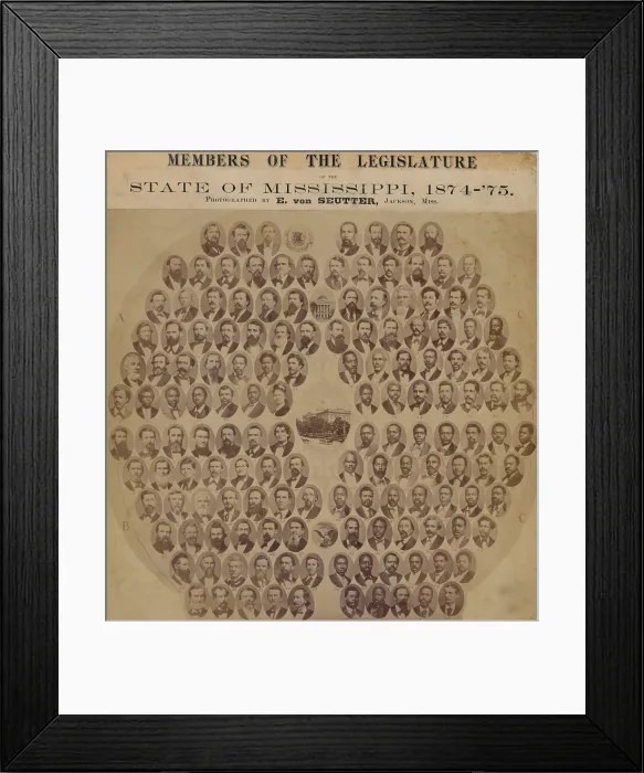 Framed Print : Commemorative photo montage of the members of the Mississippi Legislature, in 1874-'75