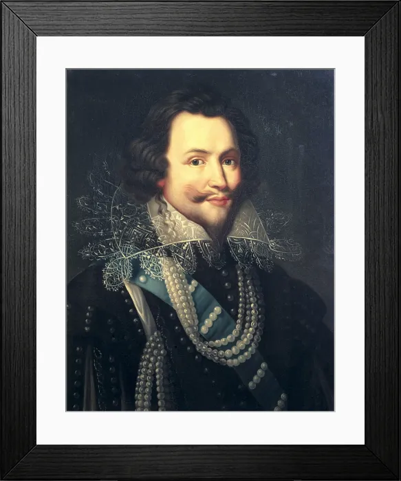 Framed Print : MONIER, Jean (1600-1656). Portrait of George Villiers, 1st Duke of Buckingham. 1617-1638. FRANCE. Versailles. Palace of Versailles. Oil on wood Framed Print : MONIER, Jean (1600-1656). Portrait of George Villiers, 1st Duke of Buckingham. 1617-1638. FRANCE. Versailles. Palace of Versailles. Oil on wood