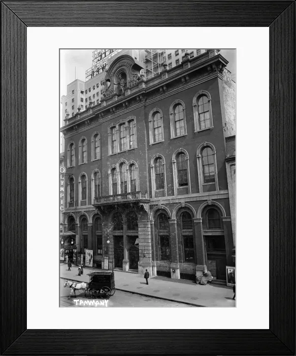 Framed Print : New York City. Tammany Hall, home of the Democratic Party political machine that controlled New York City politics and graft from the 1790s-1930s. New York City, photo ca. 1900