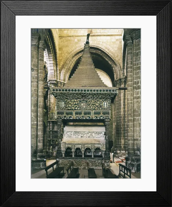 Framed Print : Sepulchre of the Saints. 12th c. SPAIN. CASTILE AND LEON. Avila. Church of St. Vincent. Sarcophagus where are buried Saint Vincent and his two sisters