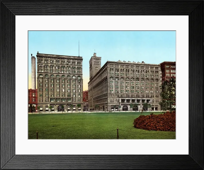 Framed Print : Chicago. The Auditorium and annex, Chicago. color photochrom, c1900