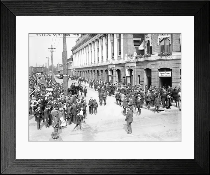 Framed Print : Baseball. Crowds at Shibe Park, Philadelphia, Pa. October 9, 1914