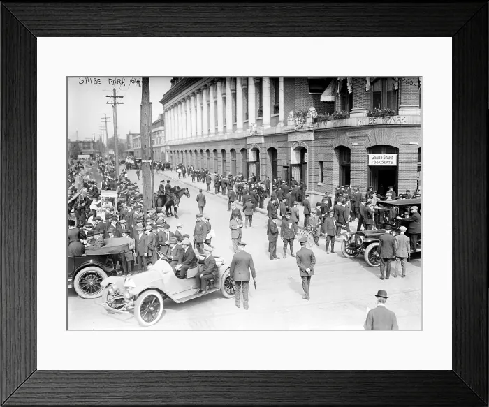 Framed Print : Baseball. Crowds at Shibe Park, Philadelphia, Pa. October 9, 1914