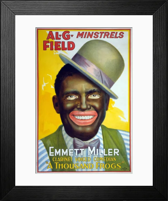 Framed Print : Emmett Miller: clarinet voiced comedian. Poster announcing an Al. G